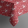 thumbnail image 3 of Red Christmas Deer and Snowflake Pattern Rectangle Tablecloth 60"x84",Waterproof Polyester Rectangle Table Cloth, Wipeable Spillproof Polyester Tablecloth for Dining, Camping, Indoor and Outdoor, 3 of 5
