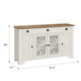 thumbnail image 4 of 61.5" Brown and White Server, Wood Sideboard Buffet, Storage Cabinet Server Cupboard with 3 Drawers & 4 Doors for Dinning Room, 4 of 7