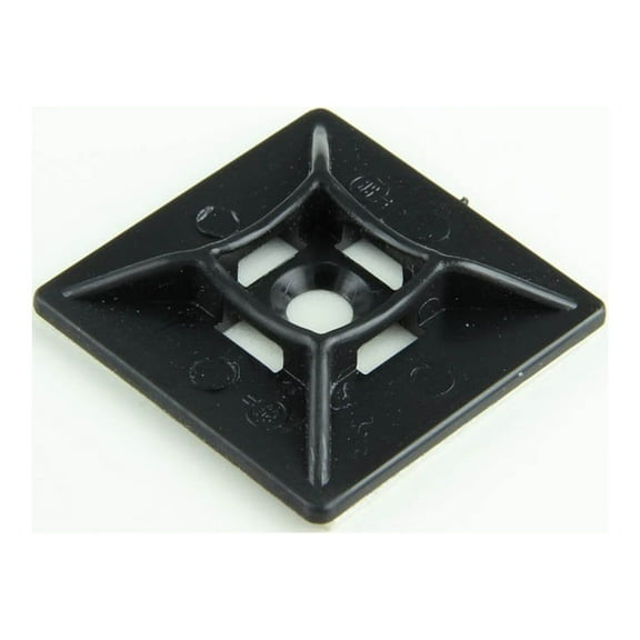 1.12" UV Black Super-Stick Cable Tie Mounts - (pack of 25)