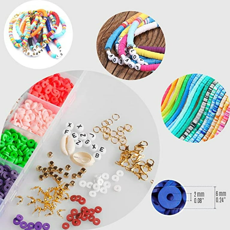 3897 Pcs Polymer Clay Beads Kit for Jewelry Making Kit,18 Colors 6mm  Jewelry DIY Kit with Pendant and Letter Beads for Bracelets Necklace  Earring DIY