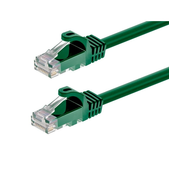 Monoprice Cat5e Ethernet Patch Cable - 10 Feet - Green | Network Internet Cord - RJ45, Stranded, 350Mhz, UTP, Pure Bare Copper Wire, 24AWG - Flexboot Series
