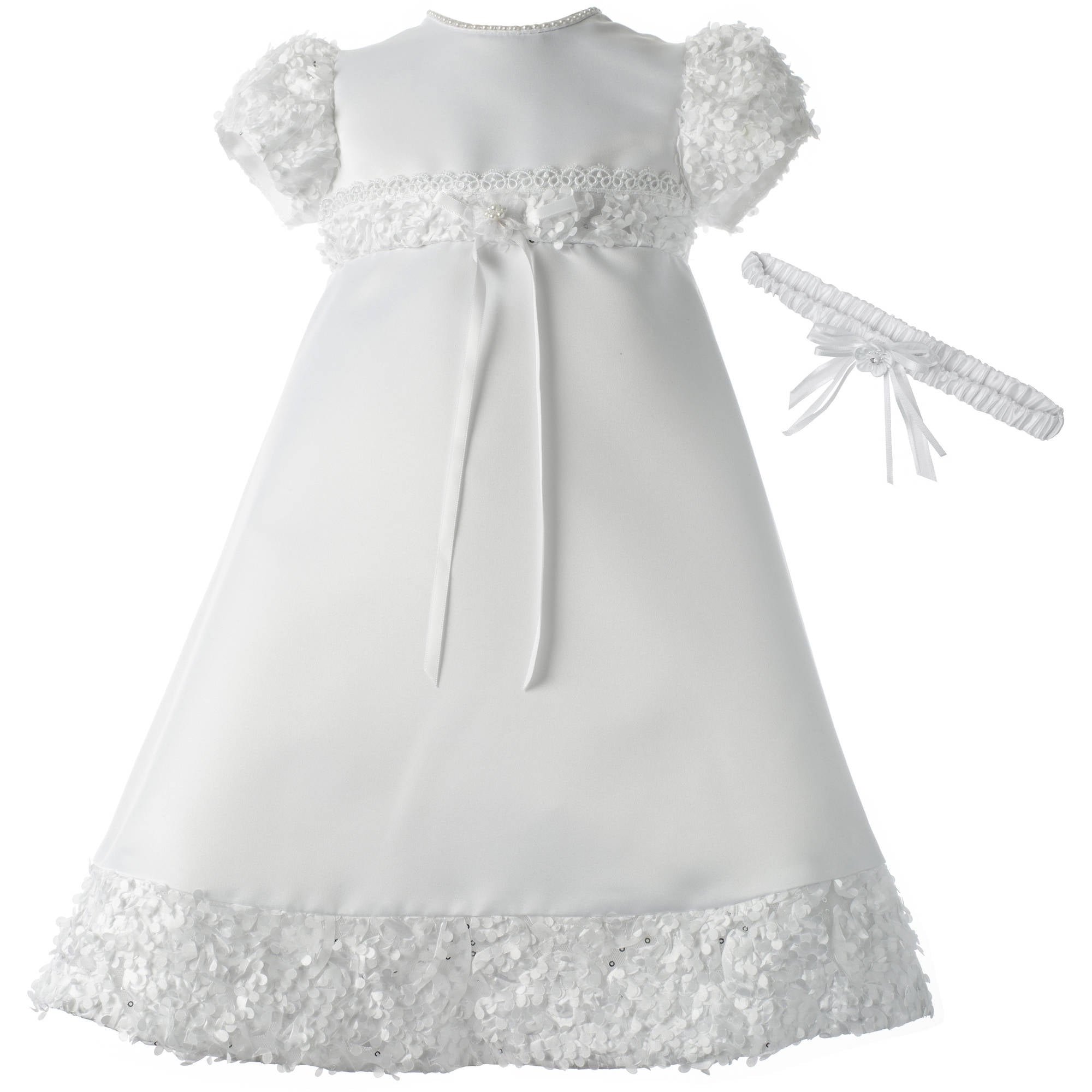 satin baptism dress