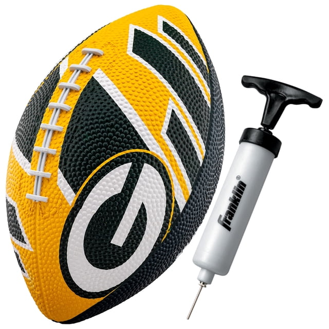 Fútbol americano Franklin Sports NFL Greenbay Packers de goma, 8.5 pulgadas