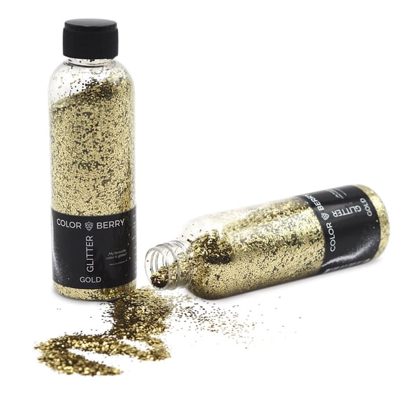 Colorberry Glitter - Gold, Chunky, 90 grams, Bottle