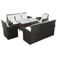 thumbnail image 1 of vidaXL 5 Piece Garden Lounge Set with Cushions Poly Rattan Brown, 1 of 5