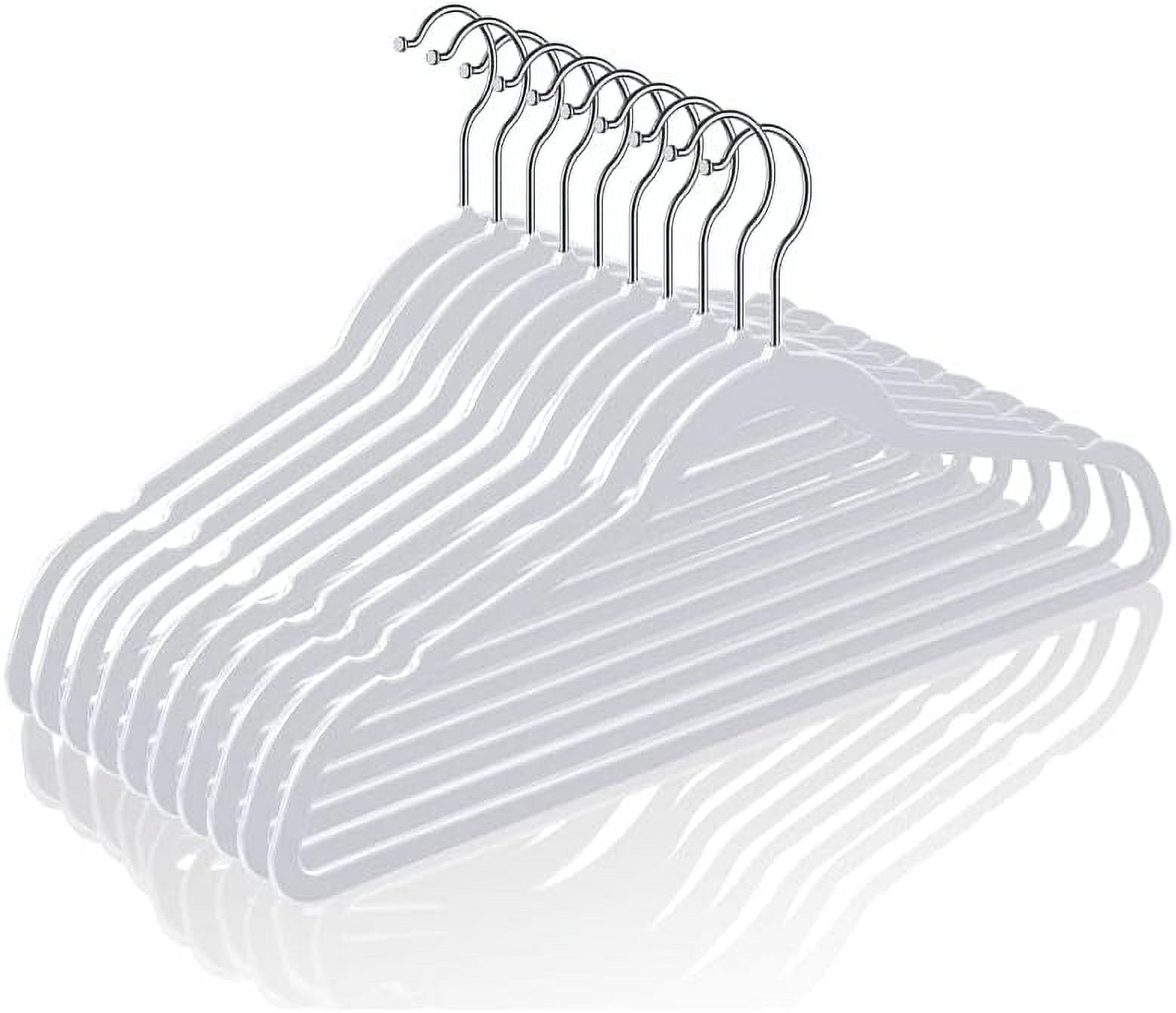 50 Plastic Hangers 17.7 Inch Non-Slip, Space Saving Closet Organizers, Heavy Duty Slim Hangers for Pants, Shirts, Coats (Grey, Ultra Thin & Durable)