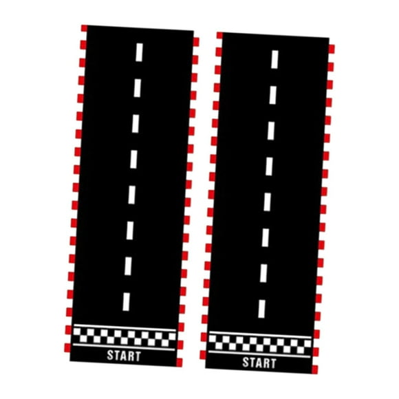 2 piezas de alfombra de pista de carreras negra, versátil, para fiestas de cumpleaños, de poliéster, para decoración de fiestas de carreras de coches