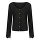 thumbnail image 4 of Blusa de encaje con botones y camisa dividida de manga larga con cuello en O para mujer Fridja  fhghd322, 4 of 5