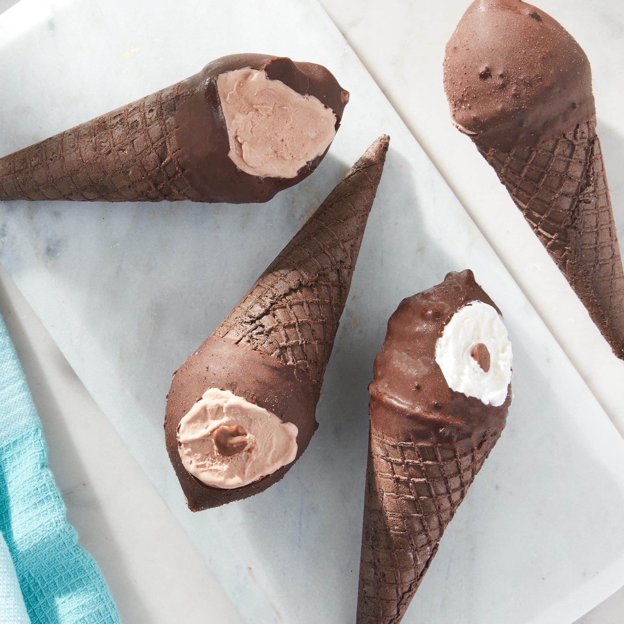 Great Value Cookie Dipped with Chocolate Ice Cream Cones, Variety Pack, 4.6 fl oz, 8 Pack