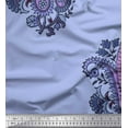 thumbnail image 1 of Soimoi Polyester Crepe Fabric Floral & Paisley Block Print Fabric by The Yard 42 Inch Wide, 1 of 3