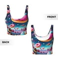 thumbnail image 3 of Sikiie Starry Sky Colorful Donut Print Strappy Sports Bra for Women Padded Push Up Sports Bra Athletic Running Sports Bra Workout Bra Yoga Bra, 3 of 5