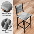 thumbnail image 6 of MIERES 5 Piece Dining Table Set High Top Dining Table Set for 4 Counter Height Small Kitchen Table With 4 Velvet Upholstered Chairs, Wood Small Dining Set for Bar Dining Room Breakfast, 6 of 8