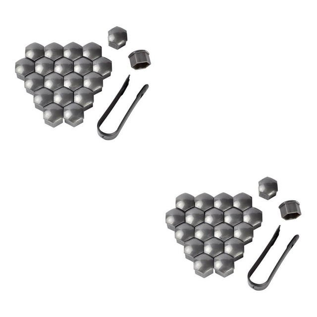 Maytalsory 20 Pieces Car Wheel Nut Caps Auto Hub Screw Head Cover Plastic Replacement Dust-proof Automobile Rims with Clip Gray 21mm 2Set