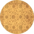 thumbnail image 1 of Ahgly Company Indoor Round Oriental Brown Traditional Area Rugs, 5' Round, 1 of 4