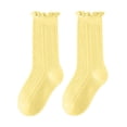 thumbnail image 2 of FSYBOA Girls Knited Socks, Soft Stretchable Summer Casual Kids Crew Socks Yellow Size 1-3T, 2 of 5