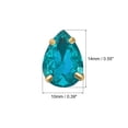 thumbnail image 2 of Unique Bargains 20Pack Teardrop Sew on Rhinestone - 14x10mm Glass Teardrop Crystal Rhinestones in Gold Prong Setting (Lake Blue), 2 of 7