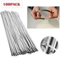 Costyle Stainless Steel Self-Locking Cable Ties, Silver 100lb Locking 100 Pieces