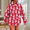 thumbnail image 2 of Moxiu Halloween Shirts for Women Ghost Hoodies Long Sleeve Oversized Hooded Sweatshirt Spooky Season Pullover Tops Red,L, 2 of 5