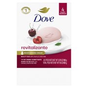 Dove Beauty Bar Womens Bath Soap Revitalizante Cherry & Chia Milk, 3.17 oz 4 Bars