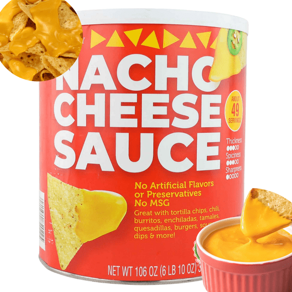 Nacho Cheese Sauce, 6lb 10oz Can – Bulk Food Service Size for Parties, Concessions & Events – Versatile Queso Dip for Chips, Tacos, Burritos, Hot Dogs & Mac and Cheese