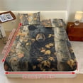 thumbnail image 3 of Xoenoiee Bear Hunting Camo Print Extra Deep Pocket Fitted Sheet Set, 3 Pieces Soft & Smooth Bedding Set Includes 1 Fitted Sheet & 2 Pillowcases, Luxury Bed Sheets for Women Men, Twin Size, 3 of 7