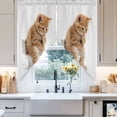 thumbnail image 2 of Funny Cats Swag Curtains Cute Art Fun Lovely Animals on Toilets Swag Valances for Kitchen Windows, Window Treatment Topper Curtains for Living Room Bedroom Bathroom, 36" W x 45" L, 2 of 9