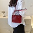 thumbnail image 3 of Bolso de mujer PU cuero patrón de piedra Satchel bolsos bandolera (rojo) Likrtyny Para Estrenar, 3 of 3