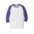 thumbnail image 5 of Port & Co Adult Male Men Heather Long Sleeves T-Shirt Wht/Purple 2X-Large, 5 of 6