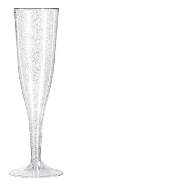 12 Pack Plastic Champagne Glasses 6.5 Oz Disposable Clear Plastic