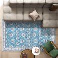 thumbnail image 4 of LOKHOM 6'x 9' Bohemian Area Rugs for Living Room, Non-Slip Backing Machine Washable Carpet, Blue, 4 of 8