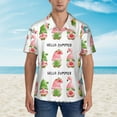 thumbnail image 2 of Pofeuu Hello Summer Gnome Print Hawaiian Shirt for Men Sleeves Casual Button Down Summer Beach Dress Shirts T-Shirts,3X-Large, 2 of 7