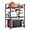 Black, variant on Microwave Oven Rack, Expandable Microwave Stand Countertop Kitchen Utensils Tableware Storage, Carbon Steel Over Microwave Shelf Countertop 3 Tier with 3 Hooks