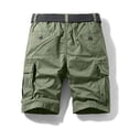 thumbnail image 5 of Elainilye Fashion Men's Cargo Pants Workout Shorts Multi Pocket Zipper Straight Leg Five Piece Pants Casual Sports Shorts,Green, 5 of 5