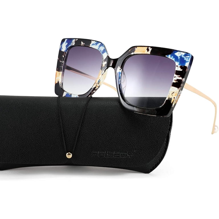 FEISEDY Oversized Square Pearl Inlay Arm Cat Eye Fashion 