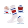 thumbnail image 3 of Spencer 5 Pairs Striped Retro Crew Socks For Women Men, Calf Casual Athletic Cotton Socks, Size 5-8.5, 3 of 9
