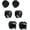 Black 6mm, variant on 6 Pair Men Women Stainless Steel CZ Magnetic Stud Earrings Non Piercing Clip on-Silver 8mm