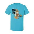 thumbnail image 2 of Wild Bobby God Made Me This Way Cross with Sunflowers Inspirational/Christian Men Tee, Light Turquoise, 5X-Large, 2 of 6