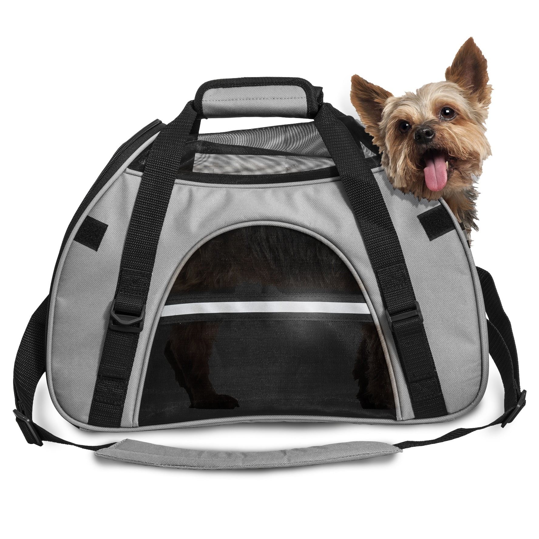 FurHaven Pet Tote Pet Tote with Weather Guard, Gray, Small Walmart