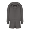 thumbnail image 4 of Hot Selling Sportswear For Women Hooded Shorts Set Home Two-Piece Set Dark Gray L, 4 of 5