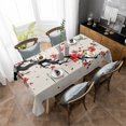 thumbnail image 4 of Red Spring Floral Rectangle Tablecloth, Birds Branches Watercolor Flowers Rustic Waterproof & StainResistant Tablecloth, Washable Oil-proof Table Cover for Dining/Party/Wedding/Buffet 60x84 In, 4 of 9