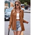 thumbnail image 3 of Womens Button Down Shirts Cotton Long Sleeve Oversized Boyfriend Blouses Collared Dress Tops with Pockets Coffee L, 3 of 8
