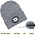 thumbnail image 2 of Babibeauty Unisex LED Beanie Hat with Light, USB Rechargeable Headlamp Beanie, Gifts Men Husband Warm Knitted Cap  (Grey), 2 of 7