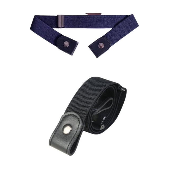 Paquete de 2 cinturones sin hebilla para hombres y mujeres, cinturón ajustable invisible duradero, cinturón elástico sin hebilla, cinturón sin hebilla para hombres y mujeres