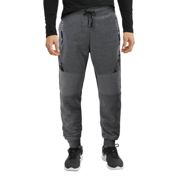Men's Sports Athletic Moto Quilt Camo Fitness Joggers Gym Drawstring Sweatpants (Charcoal, L)