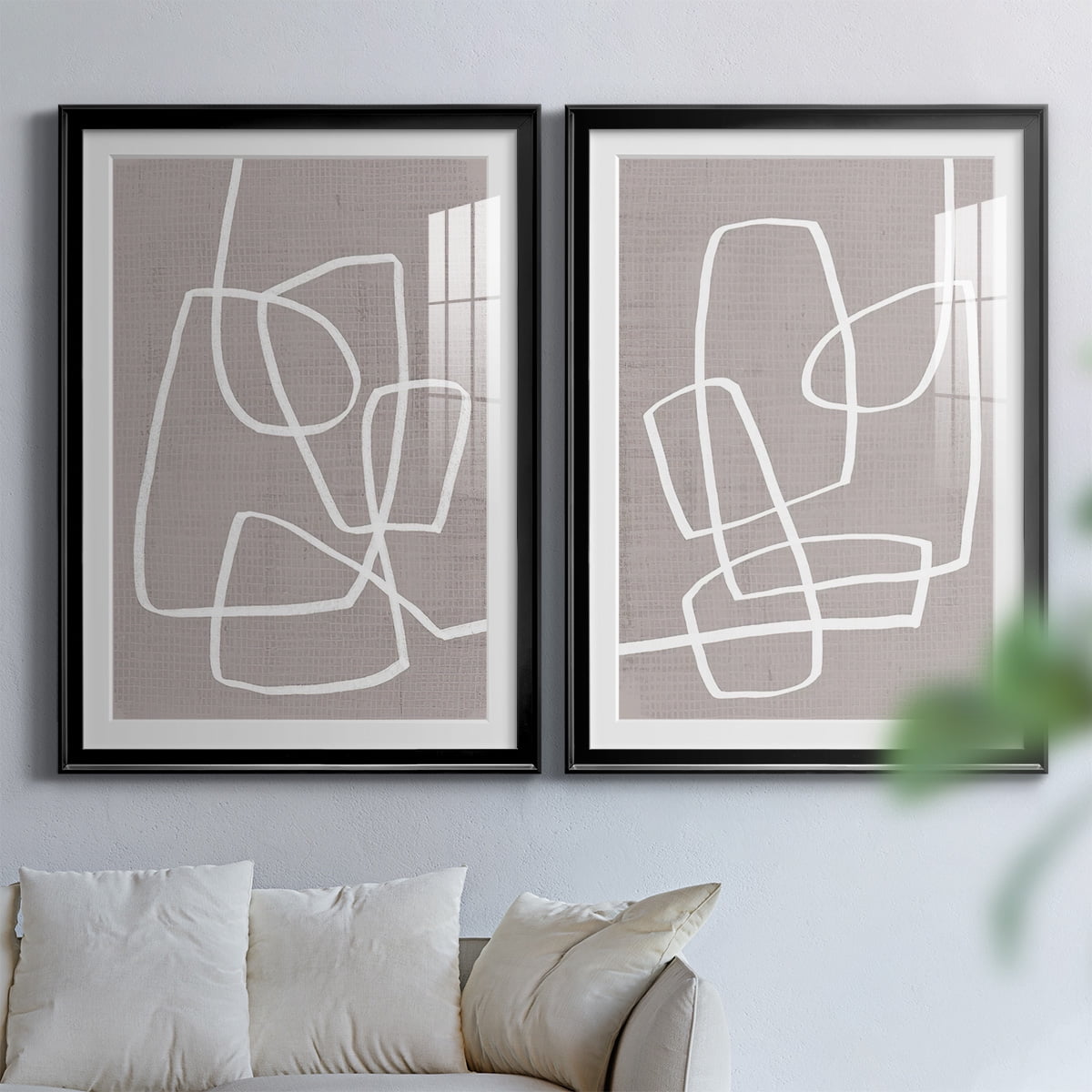 Wexford Home Linen Roundabout I Premium Framed Print, 22.5" x 30.5" - Ready to Hang, Black (Set of 2)
