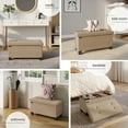 thumbnail image 4 of Hearth & Harbor Ottoman Storage Bench, Linen 30" Foot Stool Ottoman With Storage, Taupe, 4 of 8