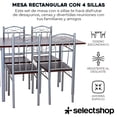 thumbnail image 2 of Comedor Mesa Rectangular 120cm Con 4 Sillas Madera Mdf Metal Color café oscuro, 2 of 7