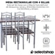 thumbnail image 2 of Comedor Mesa Rectangular 120cm Con 4 Sillas Madera Mdf Metal Color café oscuro, 2 of 7