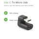 thumbnail image 3 of Micro USB al adaptador de tipo C 90 Codo para la tableta de teléfono móvil de carga de datos, negro Feliz Sencillez, 3 of 5