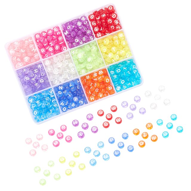 600 para pulseras, de acrílico del alfabeto para hacer joyas, collares, pulseras
